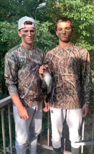 Boys and duck